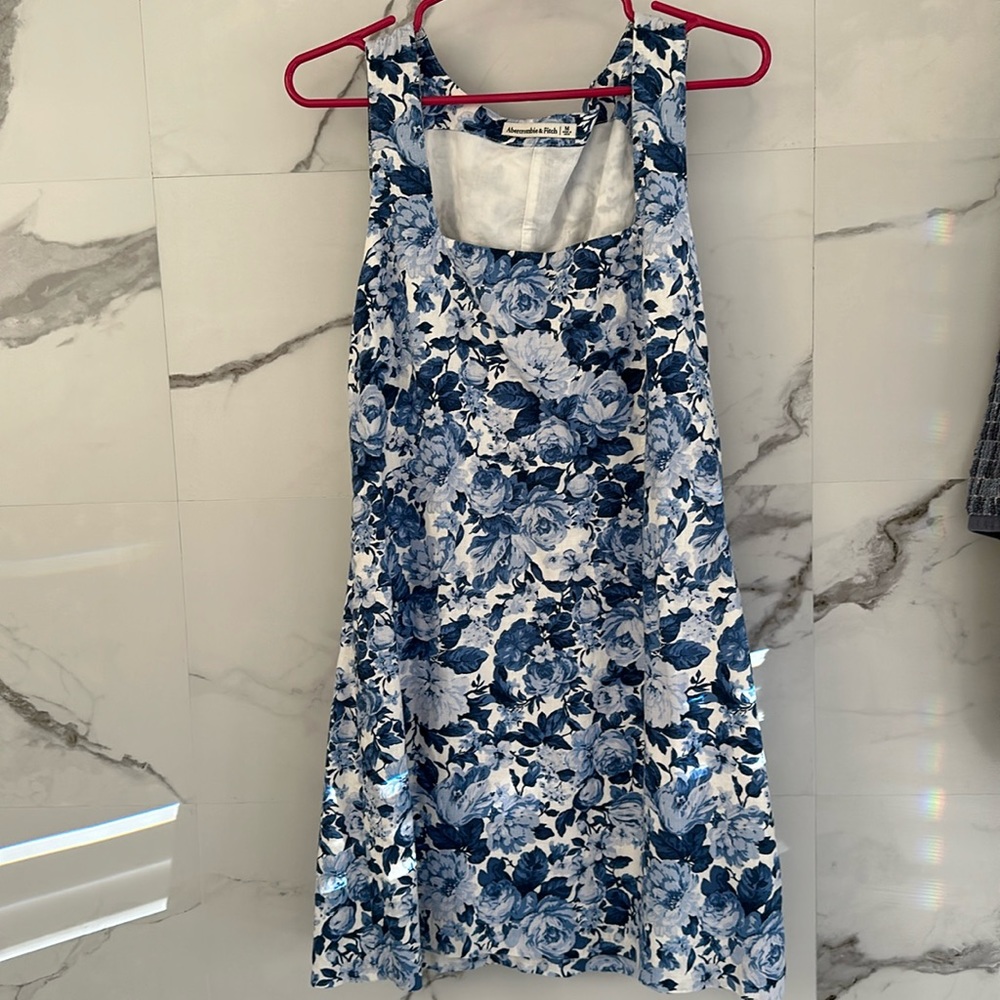 Abercrombie & Fitch Linen-Blend Wide Strap Mini Dress